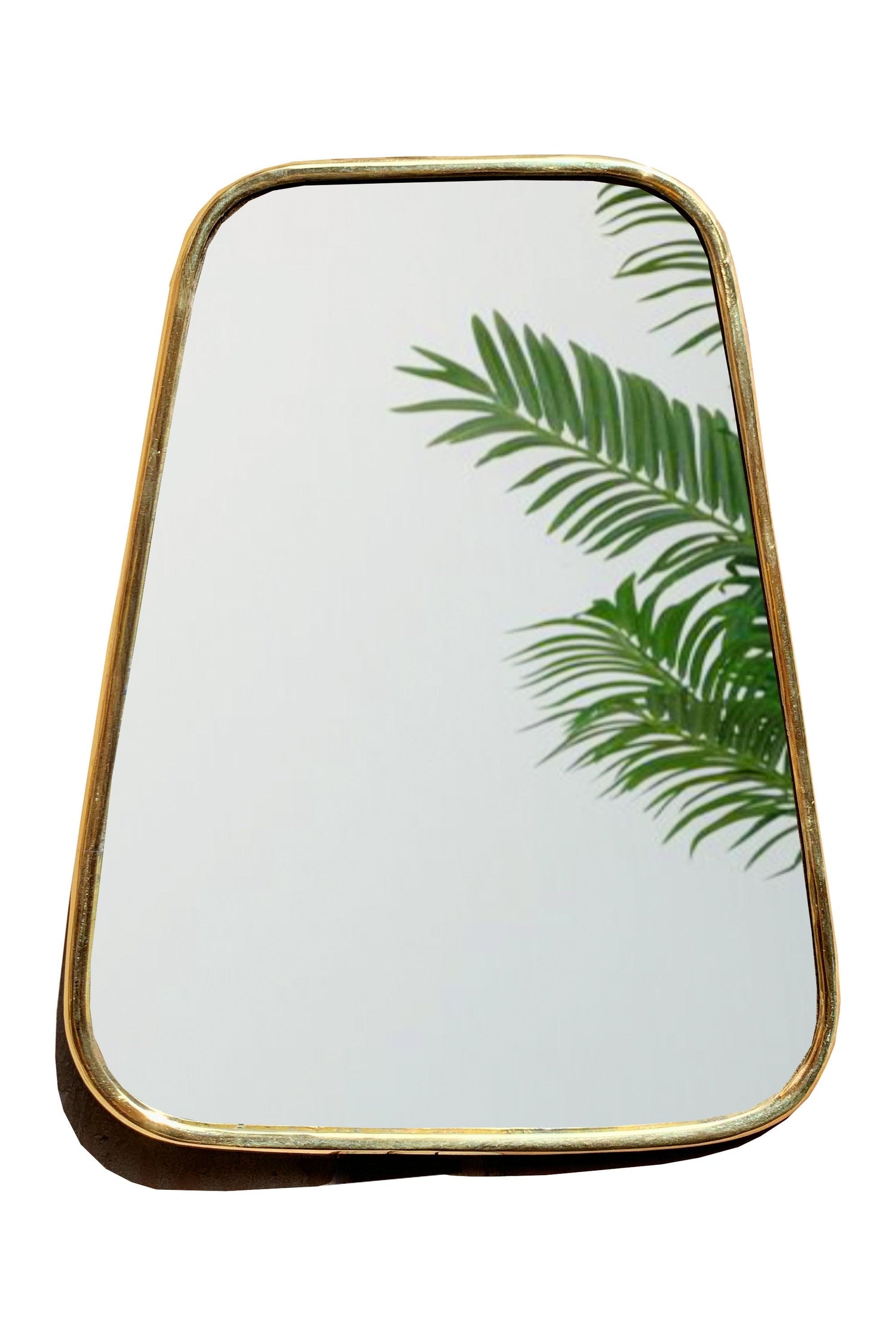 Varaudu Gold Wall Brass Mirror Triangle Mirror 369099705 - Antique Brass Bathroom Mirror, Vanity Wall Decor