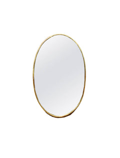 Varaudu Brass Oval Wall Mirror - Antique Brass Bathroom Mirror, Vanity Wall Decor