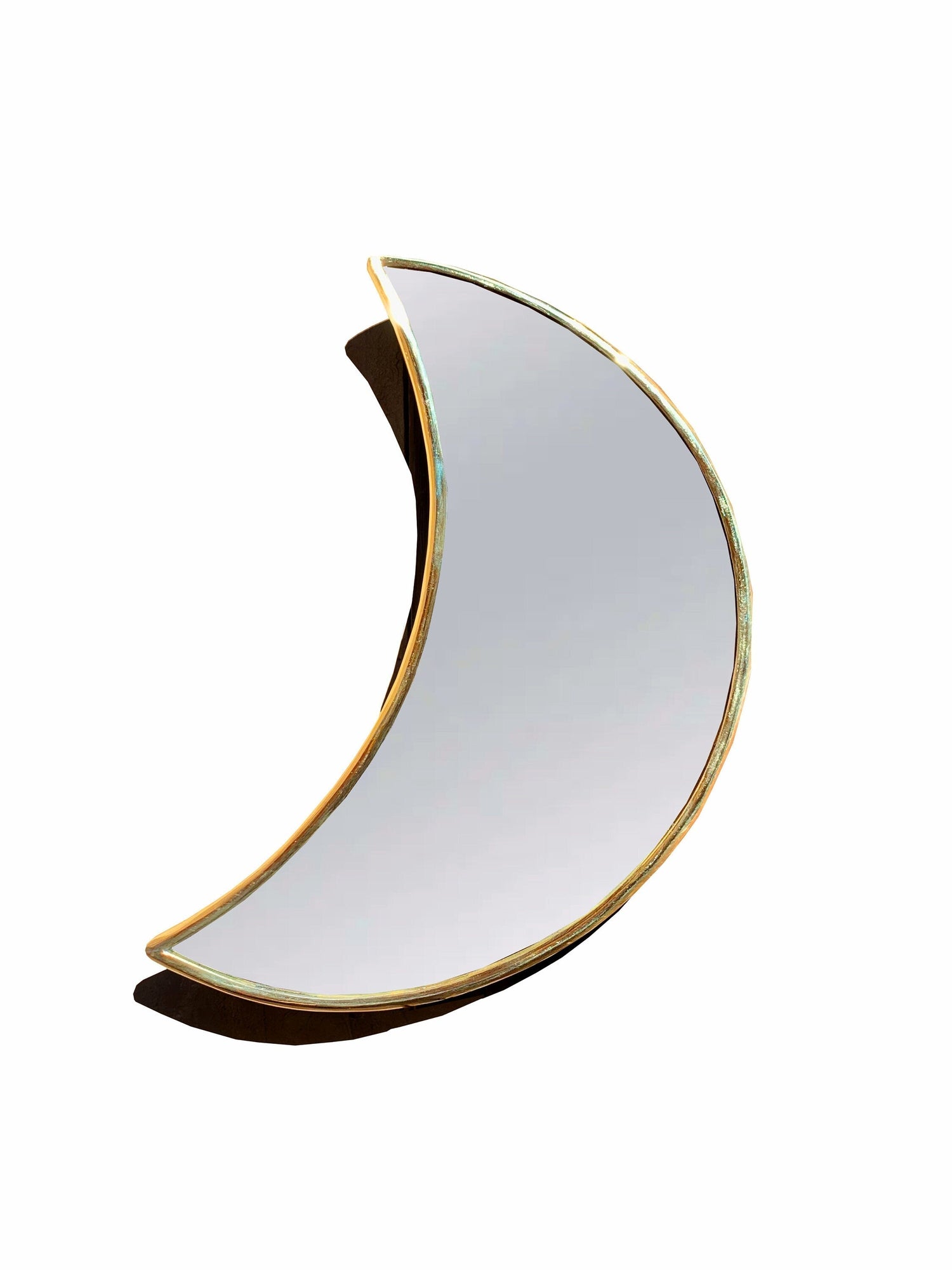 Varaudu Crescent Moon Mirror Unlacquered Brass Mirror 369099650 - Antique Brass Bathroom Mirror, Vanity Wall Decor