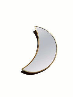 Varaudu Crescent Moon Mirror Unlacquered Brass Mirror 369099650 - Antique Brass Bathroom Mirror, Vanity Wall Decor