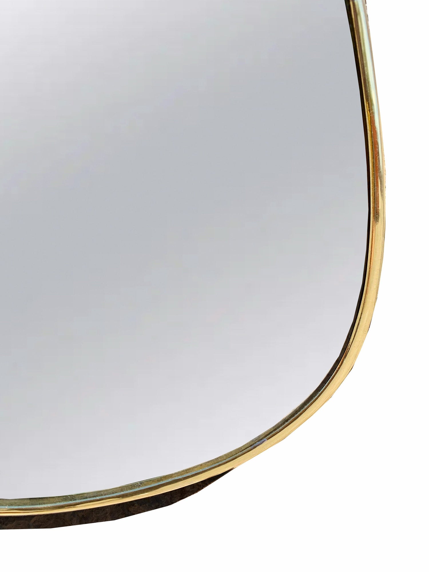 Varaudu Asymmetrical Antique Brass Mirrors - Antique Brass Bathroom Mirror, Vanity Wall Decor