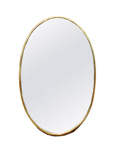Varaudu Brass Oval Wall Mirror - Antique Brass Bathroom Mirror, Vanity Wall Decor