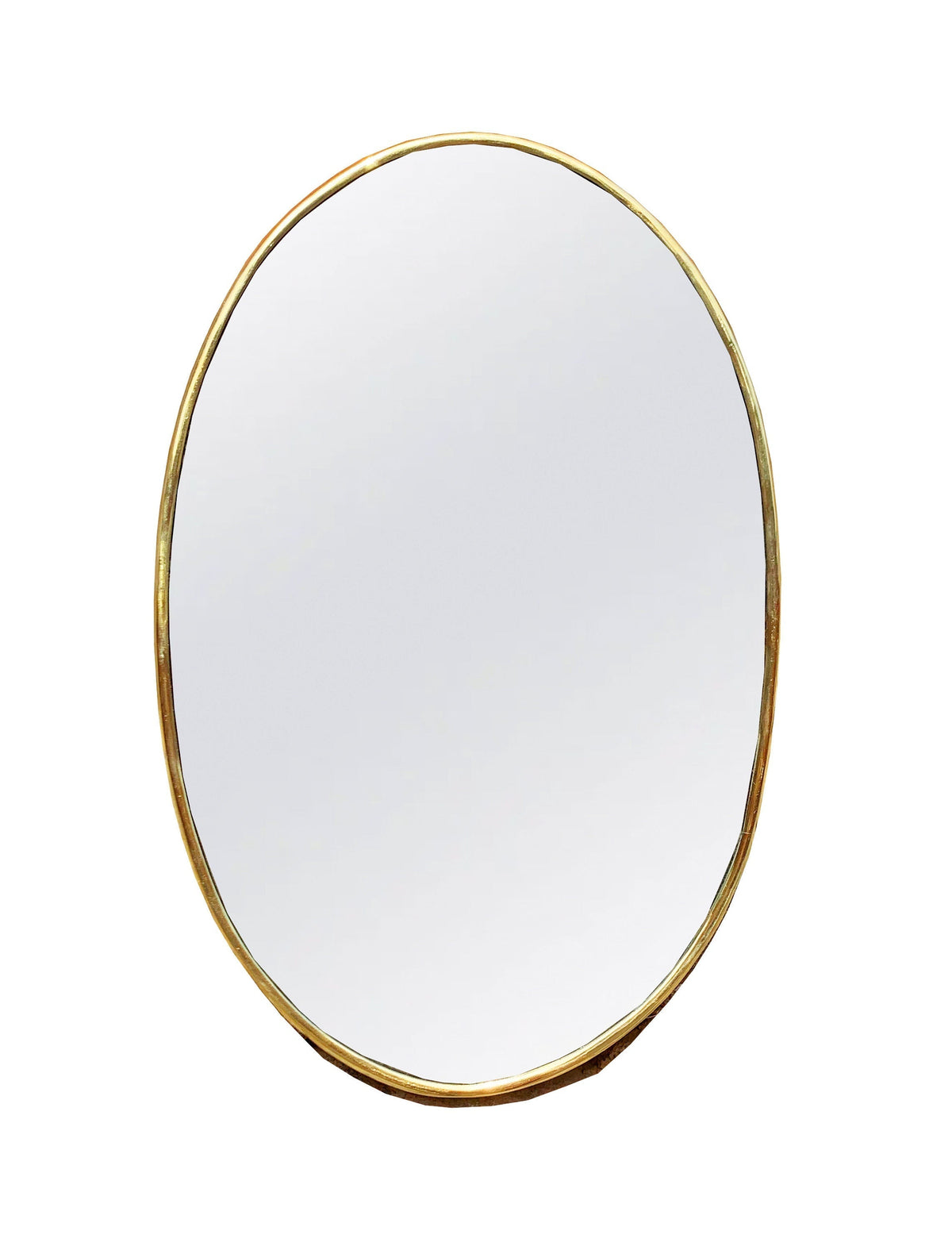 Varaudu Brass Oval Wall Mirror - Antique Brass Bathroom Mirror, Vanity Wall Decor