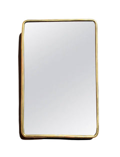 Varaudu Rectangular Gold Brass Mirror Unlacquered Brass Frame Mirror 369099700 - Antique Brass Bathroom Mirror, Vanity Wall Decor