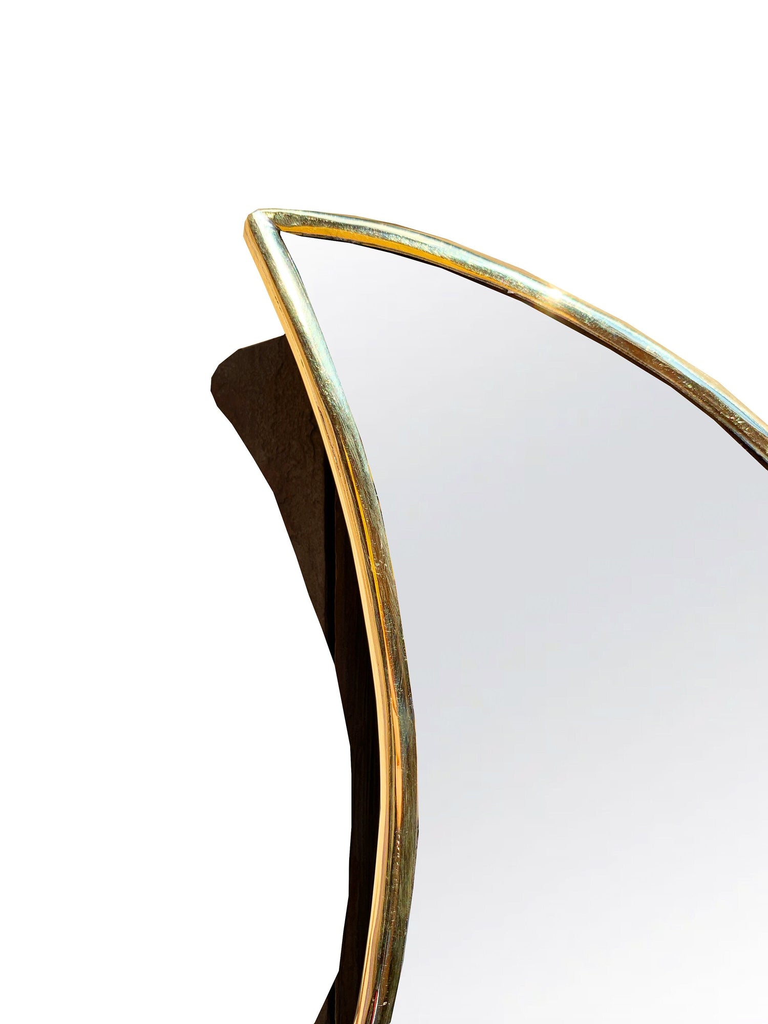 Varaudu Crescent Moon Mirror Unlacquered Brass Mirror 369099650 - Antique Brass Bathroom Mirror, Vanity Wall Decor