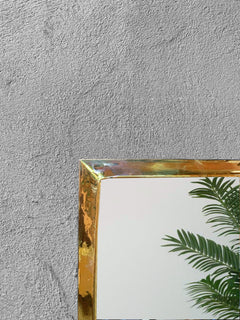 Varaudu Gold Square Mirror Unlacquered Brass Mirror 369099644 - Antique Brass Bathroom Mirror, Vanity Wall Decor