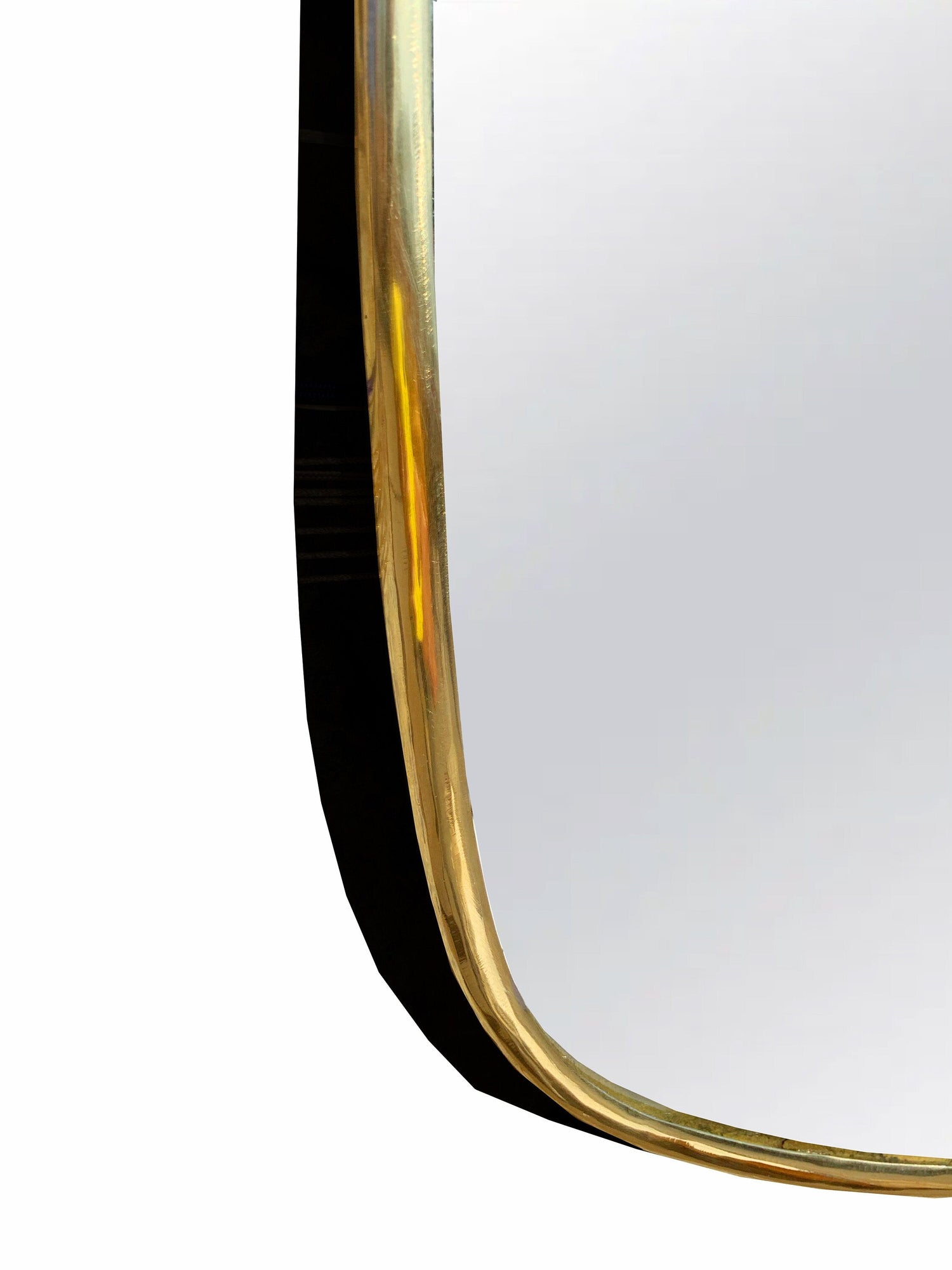 Varaudu Oblong Brass Mirror Modern Aesthetic Mirror 369099710 - Antique Brass Bathroom Mirror, Vanity Wall Decor
