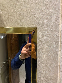 Varaudu Gold Square Mirror Unlacquered Brass Mirror 369099697 - Antique Brass Bathroom Mirror, Vanity Wall Decor