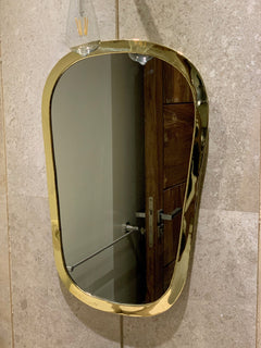 Varaudu Gold Mirror Brass Mirror Handmade Mirror Bathroom Mirror Golden Wall Mirror 369099715 - Antique Brass Bathroom Mirror, Vanity Wall Decor
