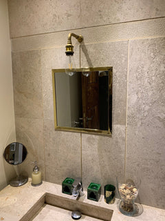 Varaudu Gold Square Mirror Unlacquered Brass Mirror 369099697 - Antique Brass Bathroom Mirror, Vanity Wall Decor
