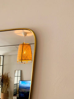 Varaudu Gold Wall Brass Mirror Triangle Mirror 369099720 - Antique Brass Bathroom Mirror, Vanity Wall Decor