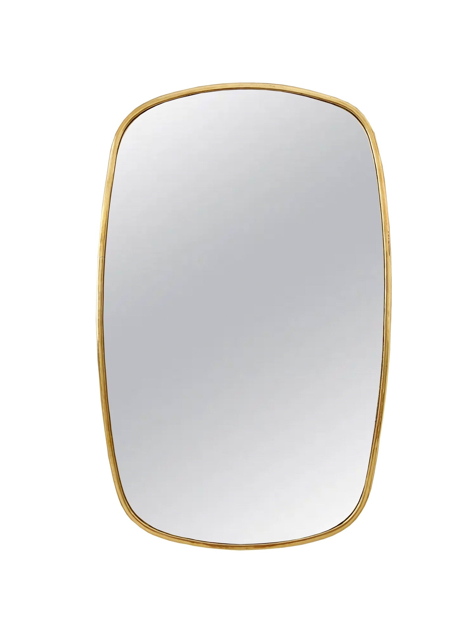 Varaudu Oblong Brass Mirror Modern Aesthetic Mirror 369099710 - Antique Brass Bathroom Mirror, Vanity Wall Decor