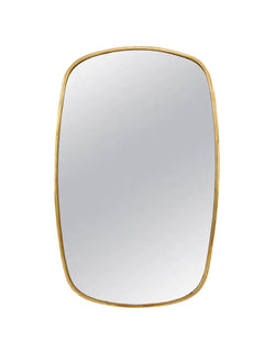 Varaudu Oblong Brass Mirror Modern Aesthetic Mirror 369099710 - Antique Brass Bathroom Mirror, Vanity Wall Decor