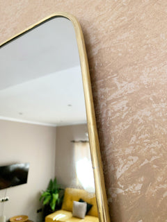 Varaudu Gold Wall Brass Mirror Triangle Mirror 369099705 - Antique Brass Bathroom Mirror, Vanity Wall Decor