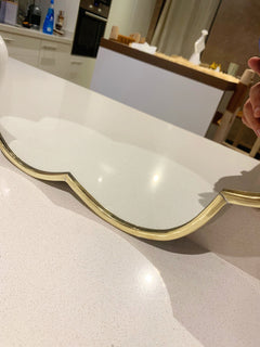 Varaudu Handmade Flower Brass Mirror Customized Gold Frame 369099660 - Antique Brass Bathroom Mirror, Vanity Wall Decor