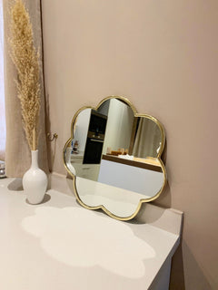 Varaudu Handmade Flower Brass Mirror Customized Gold Frame 369099660 - Antique Brass Bathroom Mirror, Vanity Wall Decor