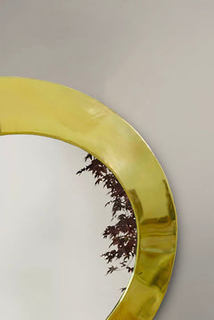 Varaudu Gold Round Wall Mirror Handmade Brass Bathroom Mirror 369099658 - Antique Brass Bathroom Mirror, Vanity Wall Decor
