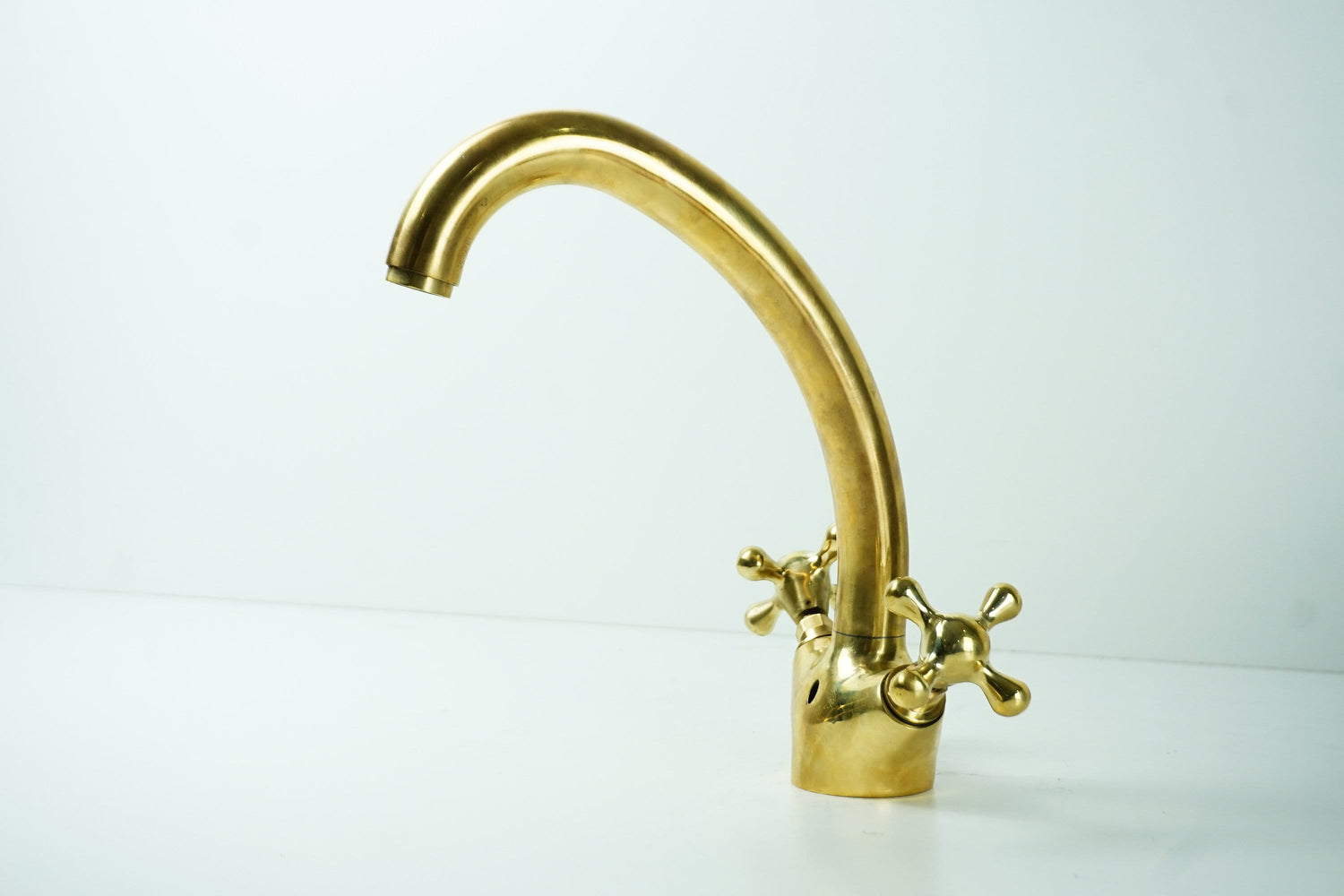 Solid Brass Faucet Gooseneck Sink Bathroom