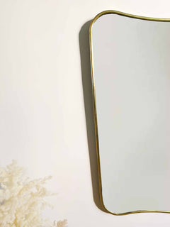 Varaudu Italian Curved Brass Mirror Butterfly Brass Wall Mirror 369099682 - Antique Brass Bathroom Mirror, Vanity Wall Decor