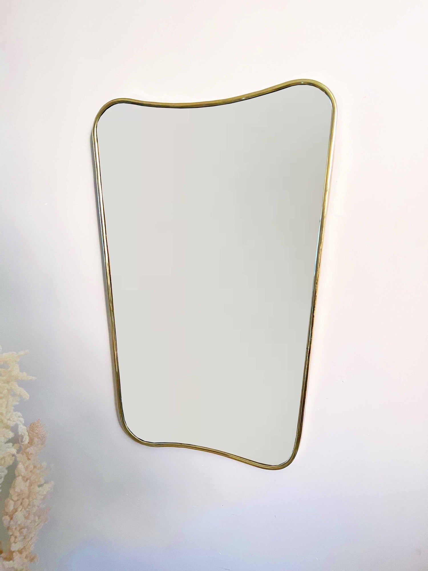 Varaudu Italian Curved Brass Mirror Butterfly Brass Wall Mirror 369099682 - Antique Brass Bathroom Mirror, Vanity Wall Decor