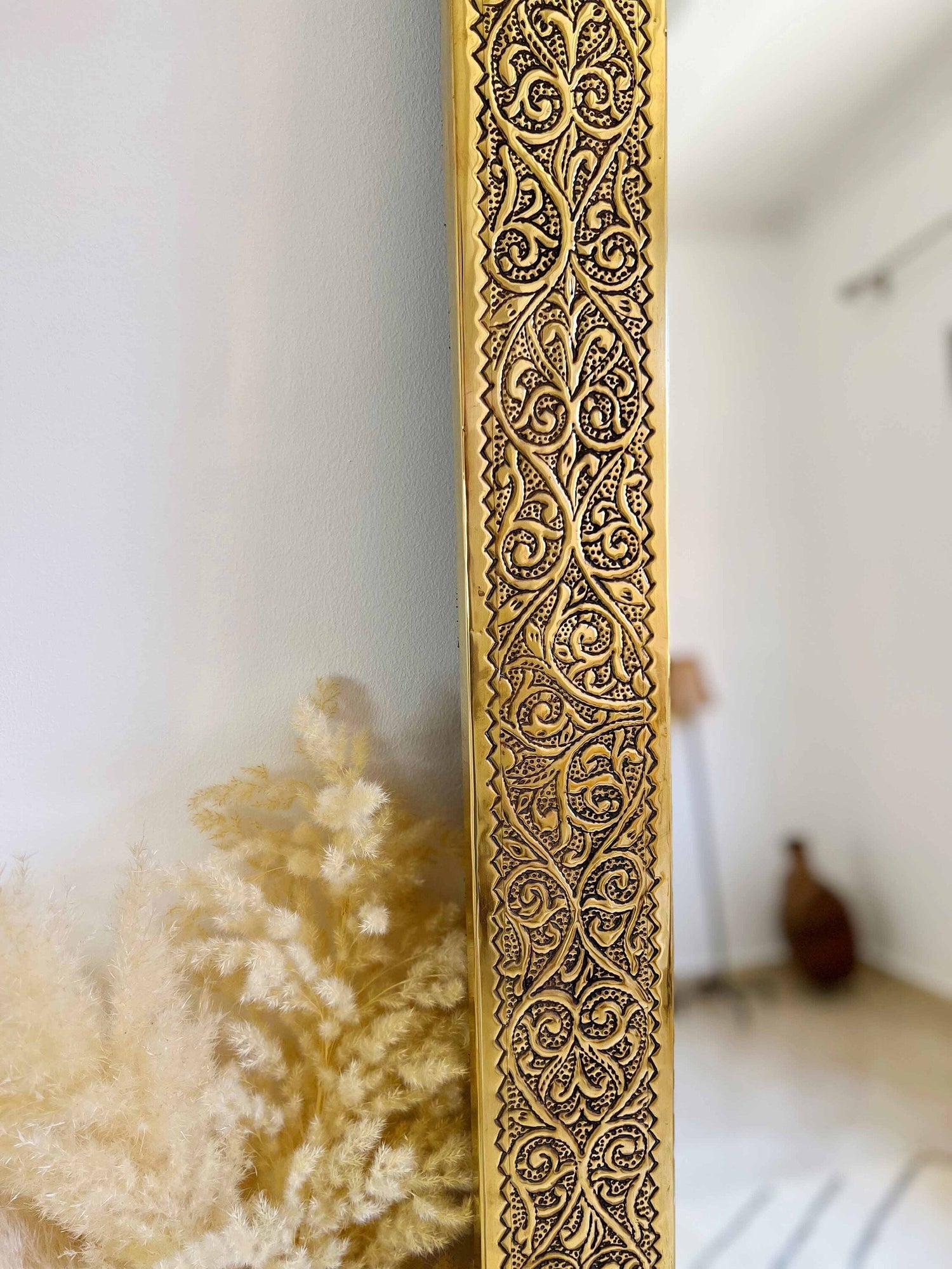 Varaudu Rectangular Brass Mirror Moroccan Brass Wall Mirror 369099706 - Antique Brass Bathroom Mirror, Vanity Wall Decor