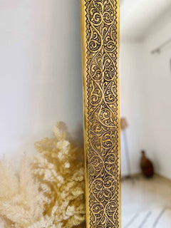 Varaudu Rectangular Brass Mirror Moroccan Brass Wall Mirror 369099706 - Antique Brass Bathroom Mirror, Vanity Wall Decor
