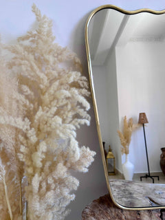 Varaudu Italian Wavy Brass Mirror 369099714 - Antique Brass Bathroom Mirror, Vanity Wall Decor