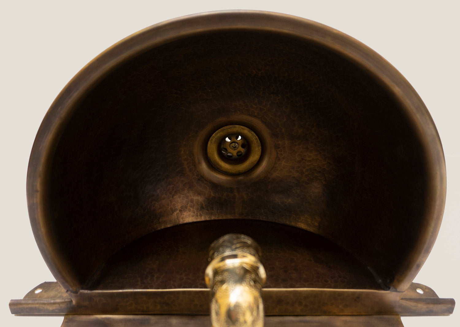 Antique Brass Wall Mount Sink With Brass Mixer Faucet