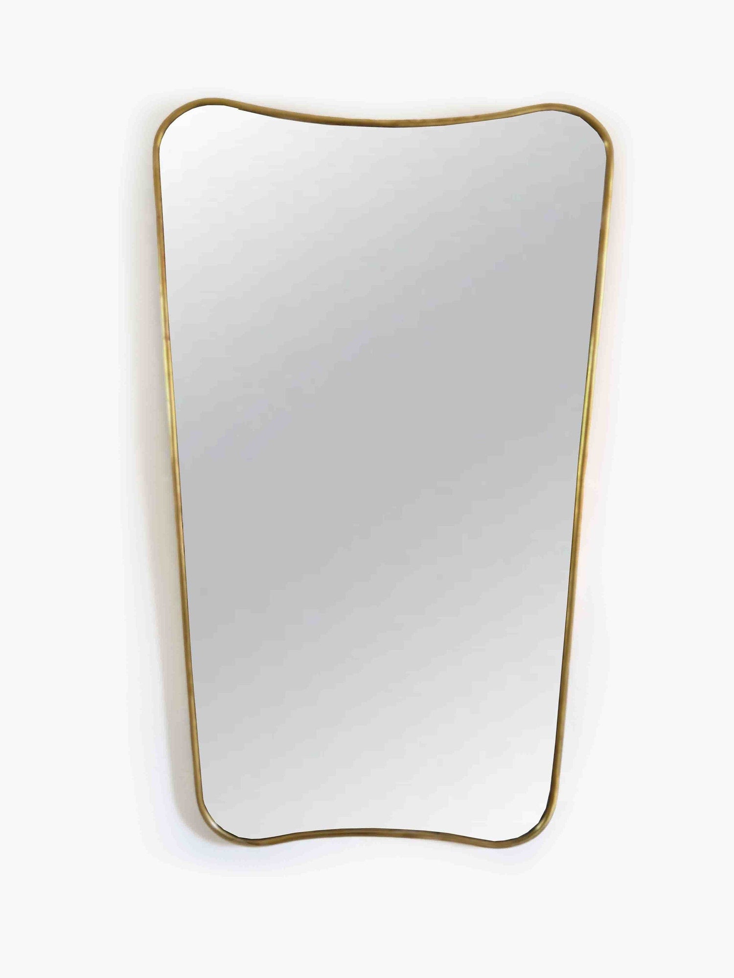 Varaudu Curved Antiqued Brass Mirror Butterfly - Antique Brass Bathroom Mirror, Vanity Wall Decor
