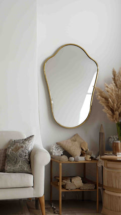 Varaudu Antique Brass Mirror Italian Shield Brass Frame Mirror 369099908 - Antique Brass Bathroom Mirror, Vanity Wall Decor