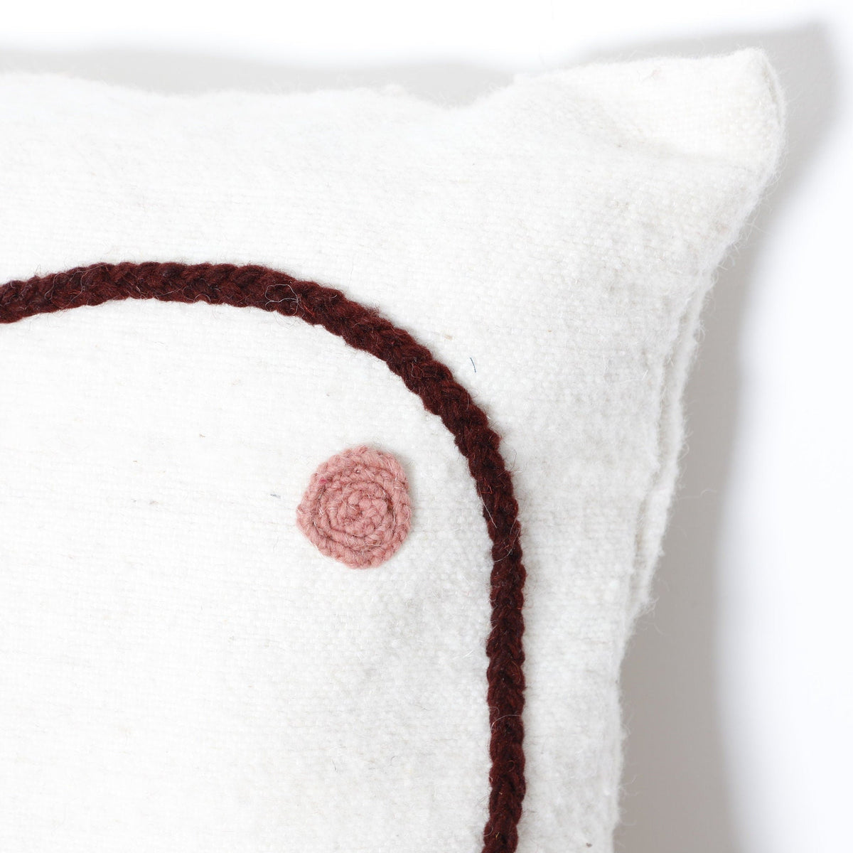 Neutral Cushions with Colorful Wool Moroccan Design