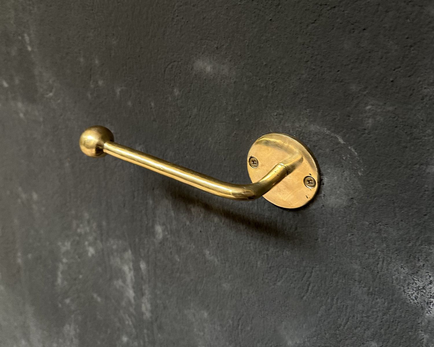 Handcrafted Unlacquered Brass Toilet Paper Holder
