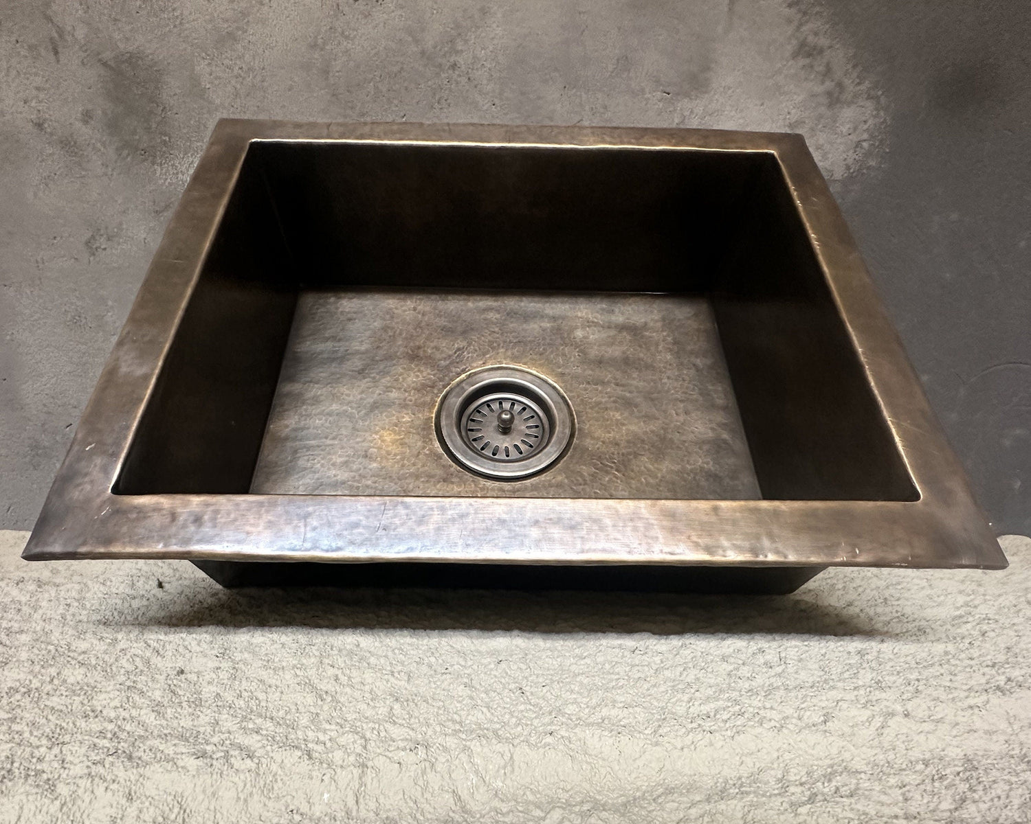 Hammered Brass Undermount Sink – Antique Patina Kitchen Bowl