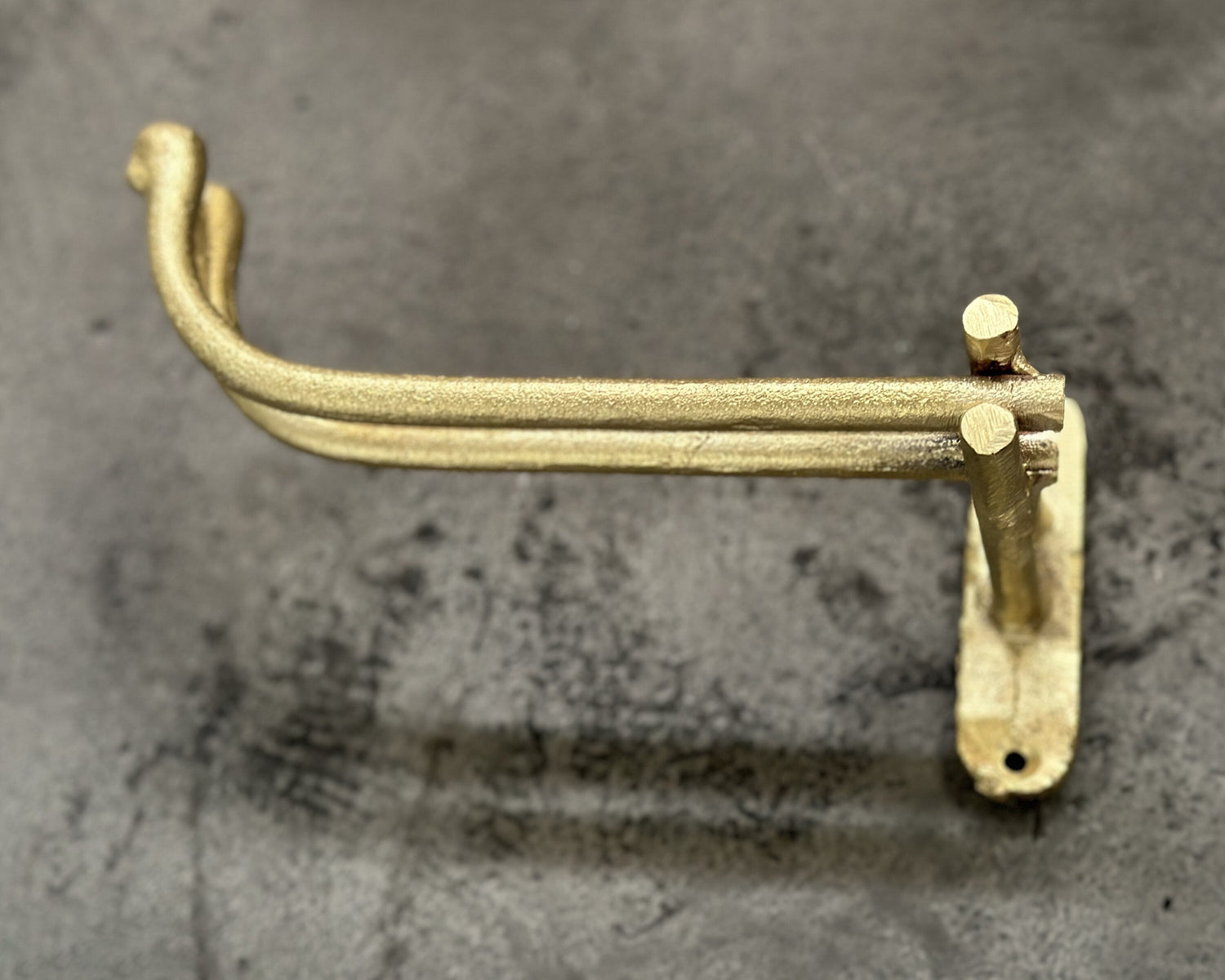 Handmade Brass Toilet Paper Holder – Solid Unlacquered Wall Mounted Bathroom Fixture
