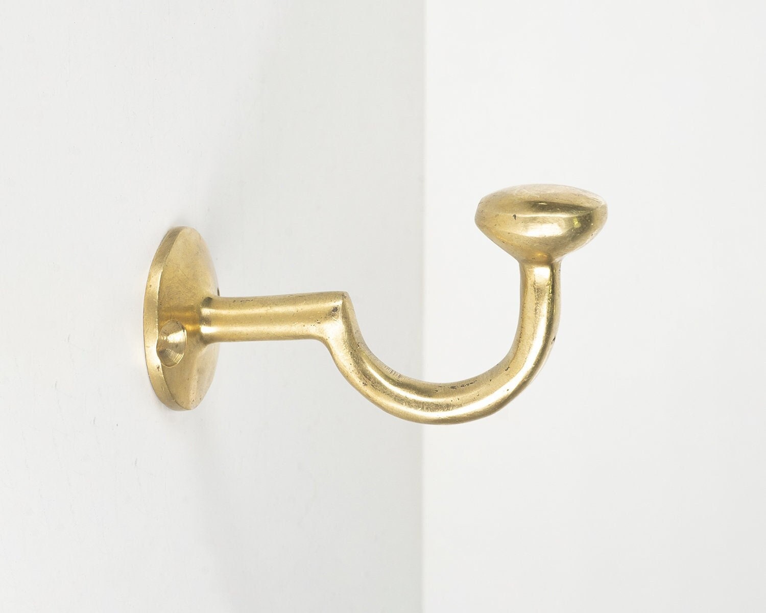 Unlacquered Brass Wall Mounted Hooks, Set Of Polished Brass Coat Hanger, Bathroom Wall Hooks