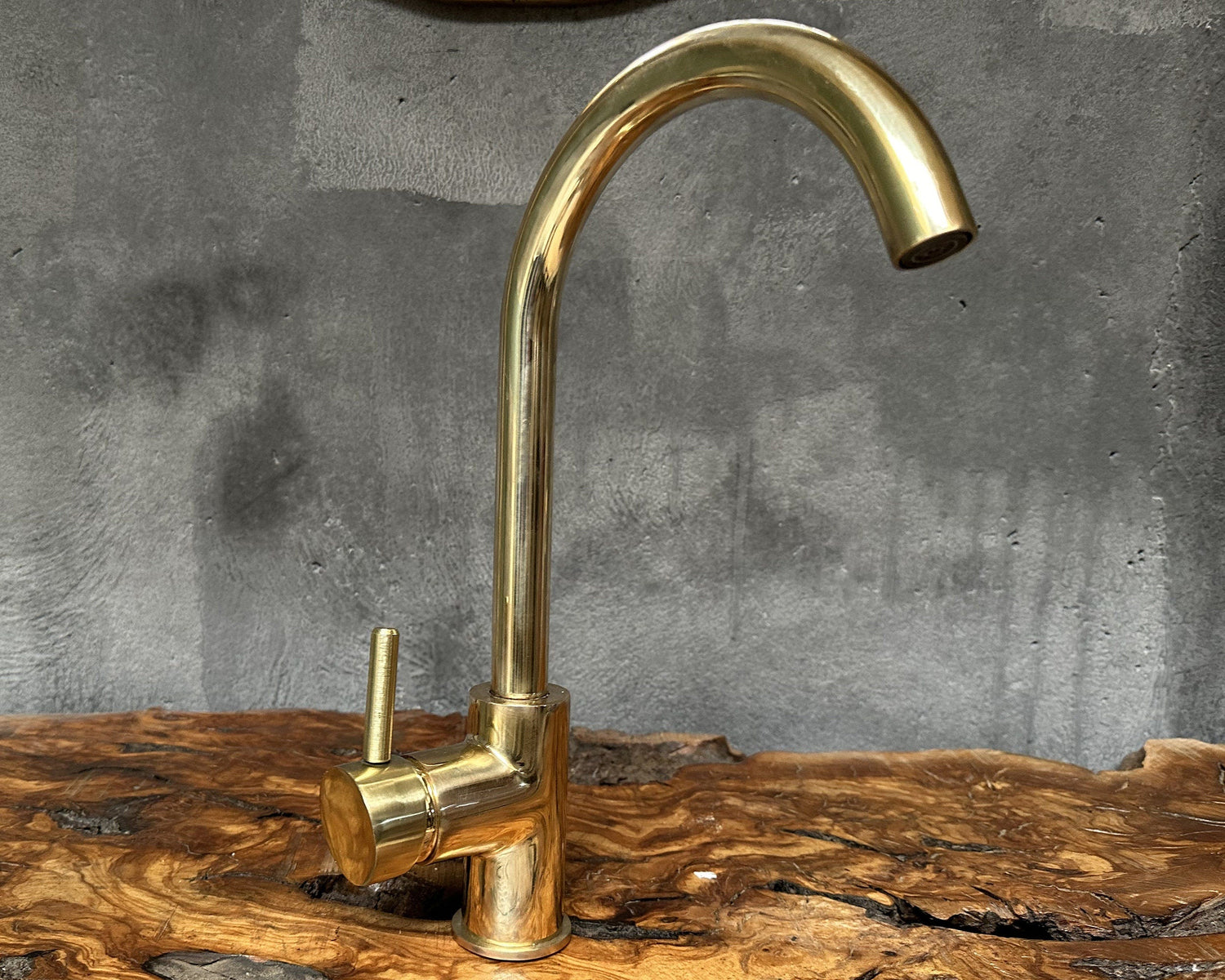 Unlacquered Brass Sink Faucet, Single Handle Mixer Faucet, Wet Bar Brass Sink Faucet