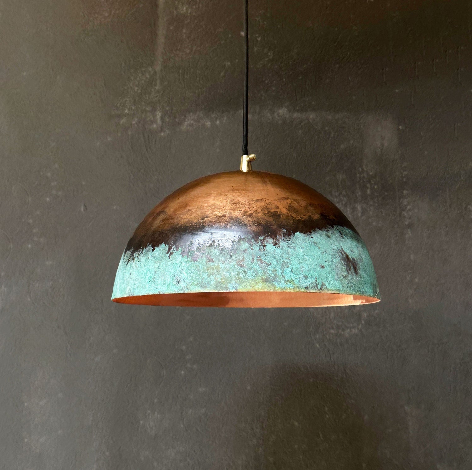 Oxidized Copper Pendant Light – Rustic Island Fixture