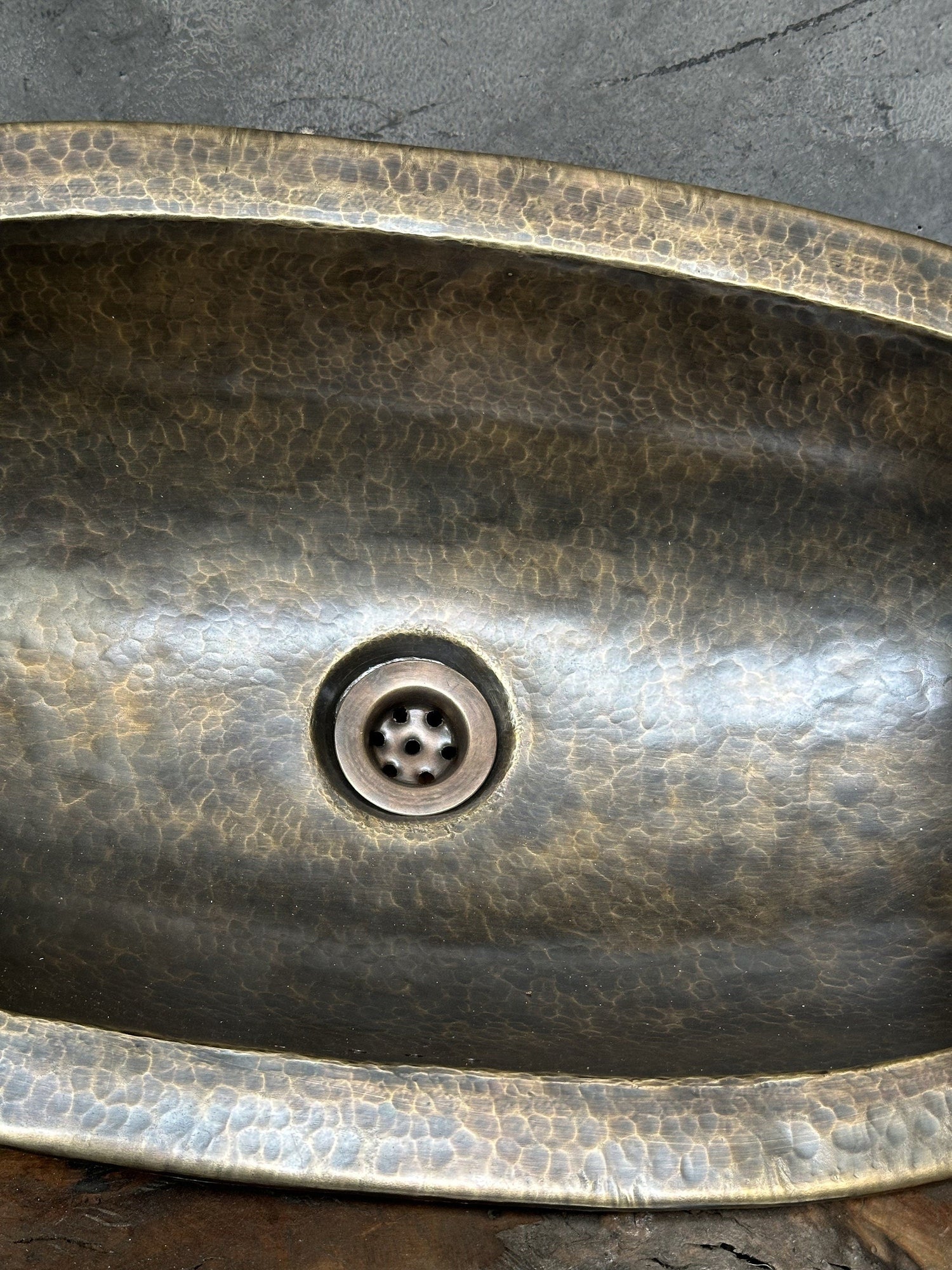 Oil Rubbed Bronze Bathroom Sink, Oval Patina Brass Handcrafted Drop in Sink