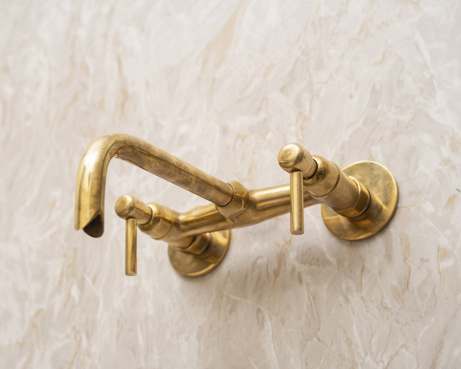 Unlacquered Brass Tub Filler Faucet, Wall Mounted Bathroom Faucet, Bathroom Taps For Vessel sinks