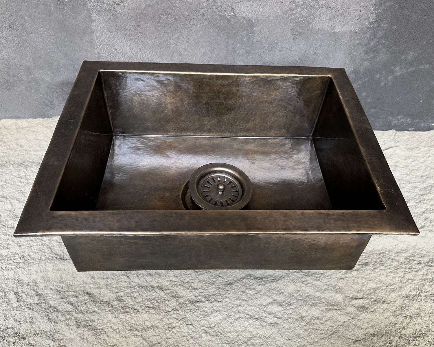 Hammered Brass Undermount Sink – Antique Patina Kitchen Bowl