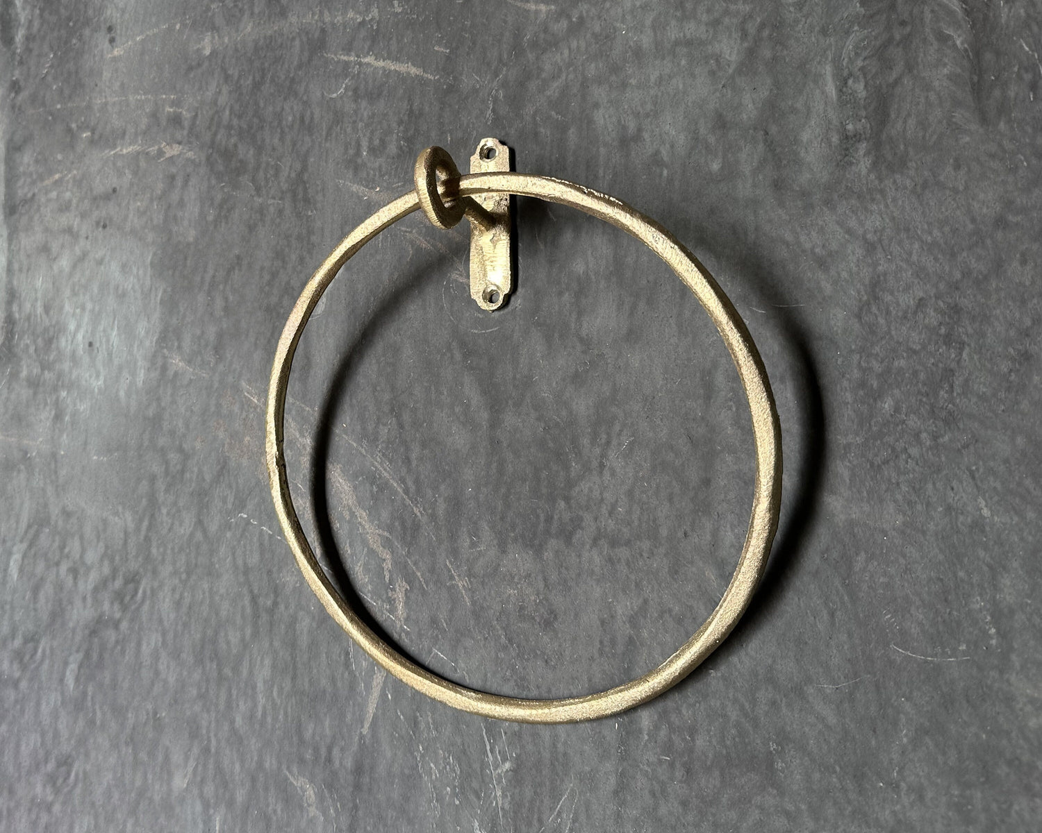 Solid Unlacquered Brass Wall Mount Towel Ring