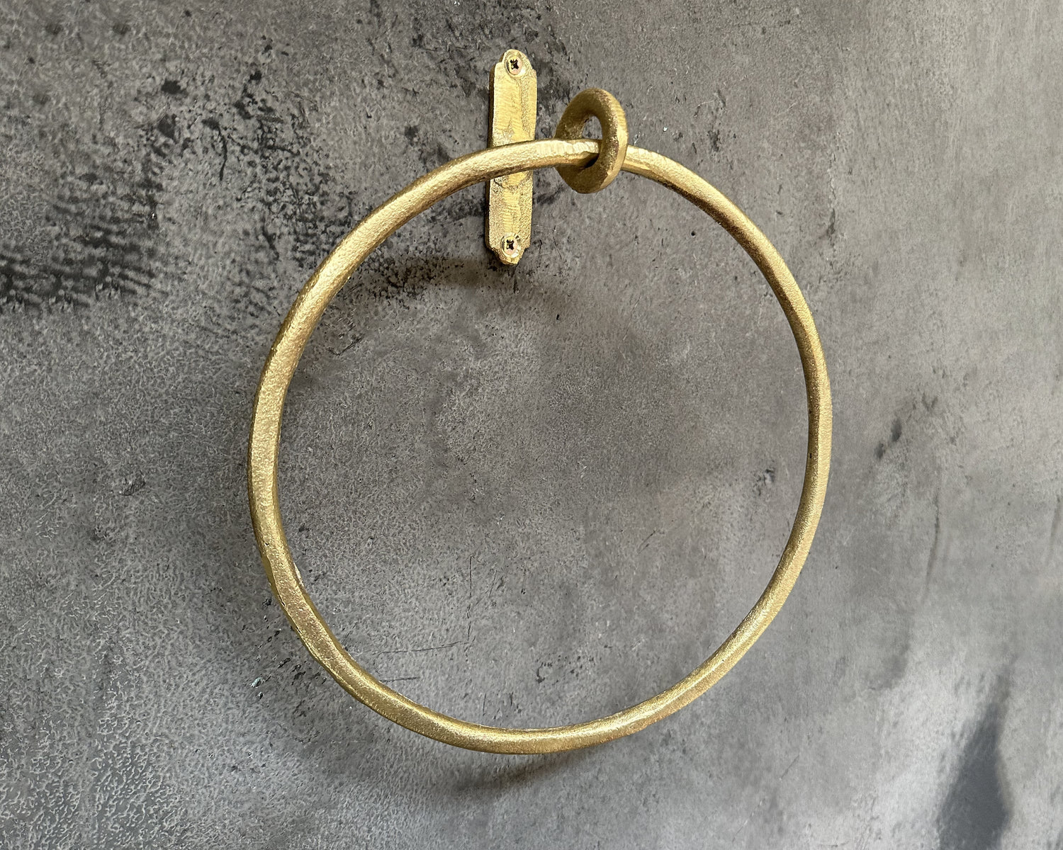 Solid Unlacquered Brass Wall Mount Towel Ring