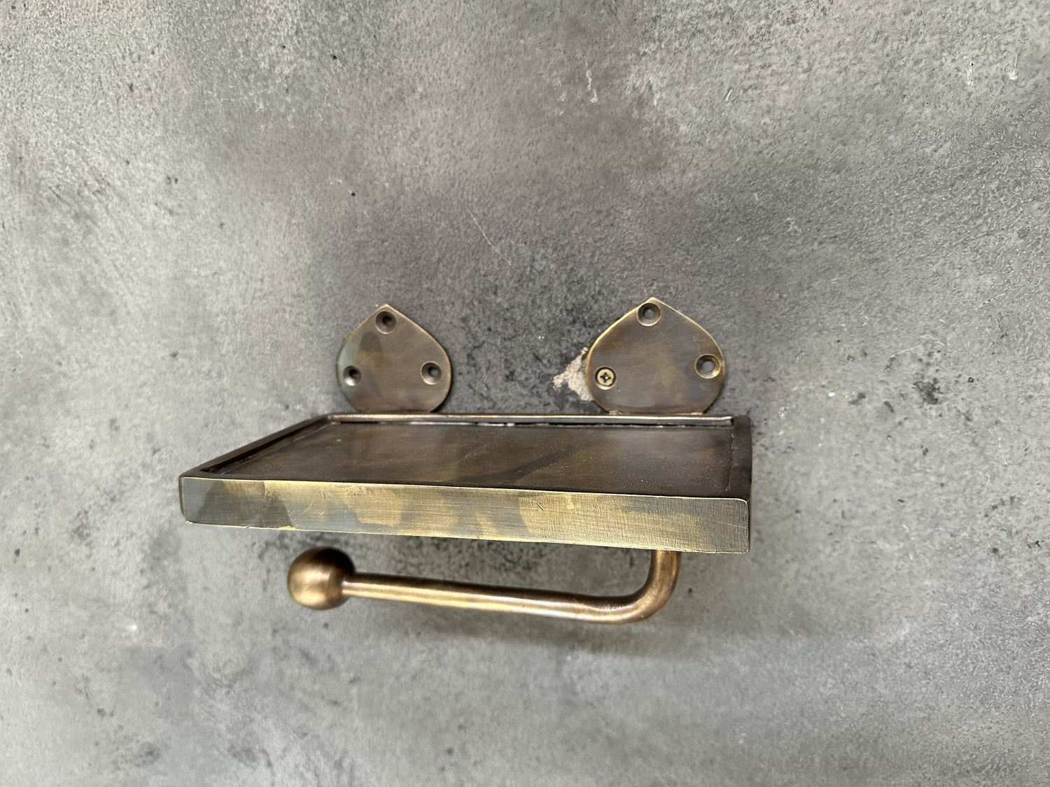Wall Mounted Toilet Roll Holder, Oiled rubbed bronze Toilet Paper Tissue Holder with Mobile Phone Storage