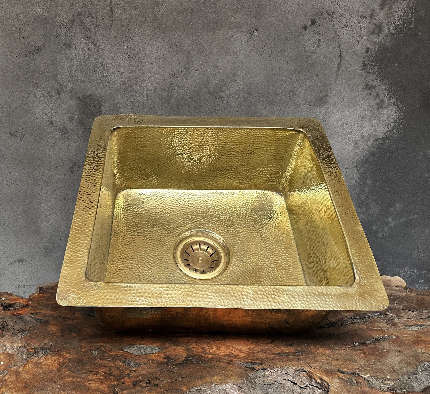 Undermount Unlacquered brass Bar Sink, Hammered Brass Kitchen Sink
