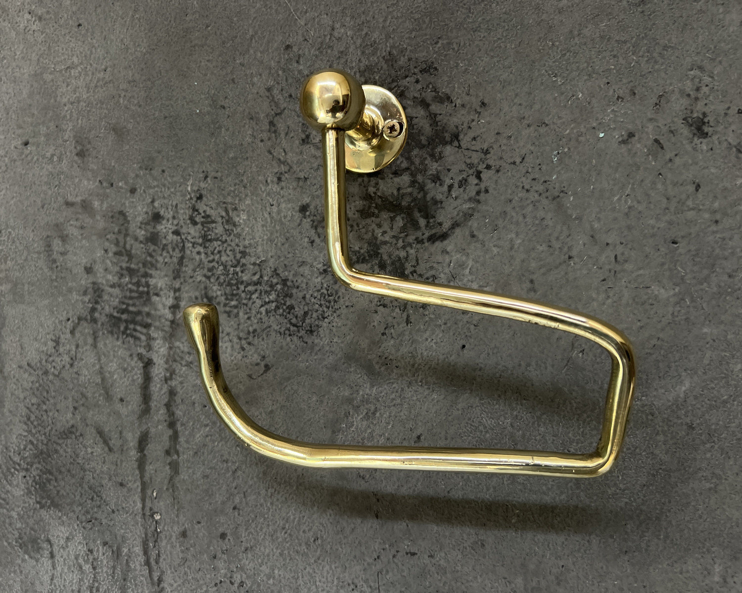 Solid Brass Wall Mount Toilet Paper Holder – Unlacquered Handmade Bathroom Fixture