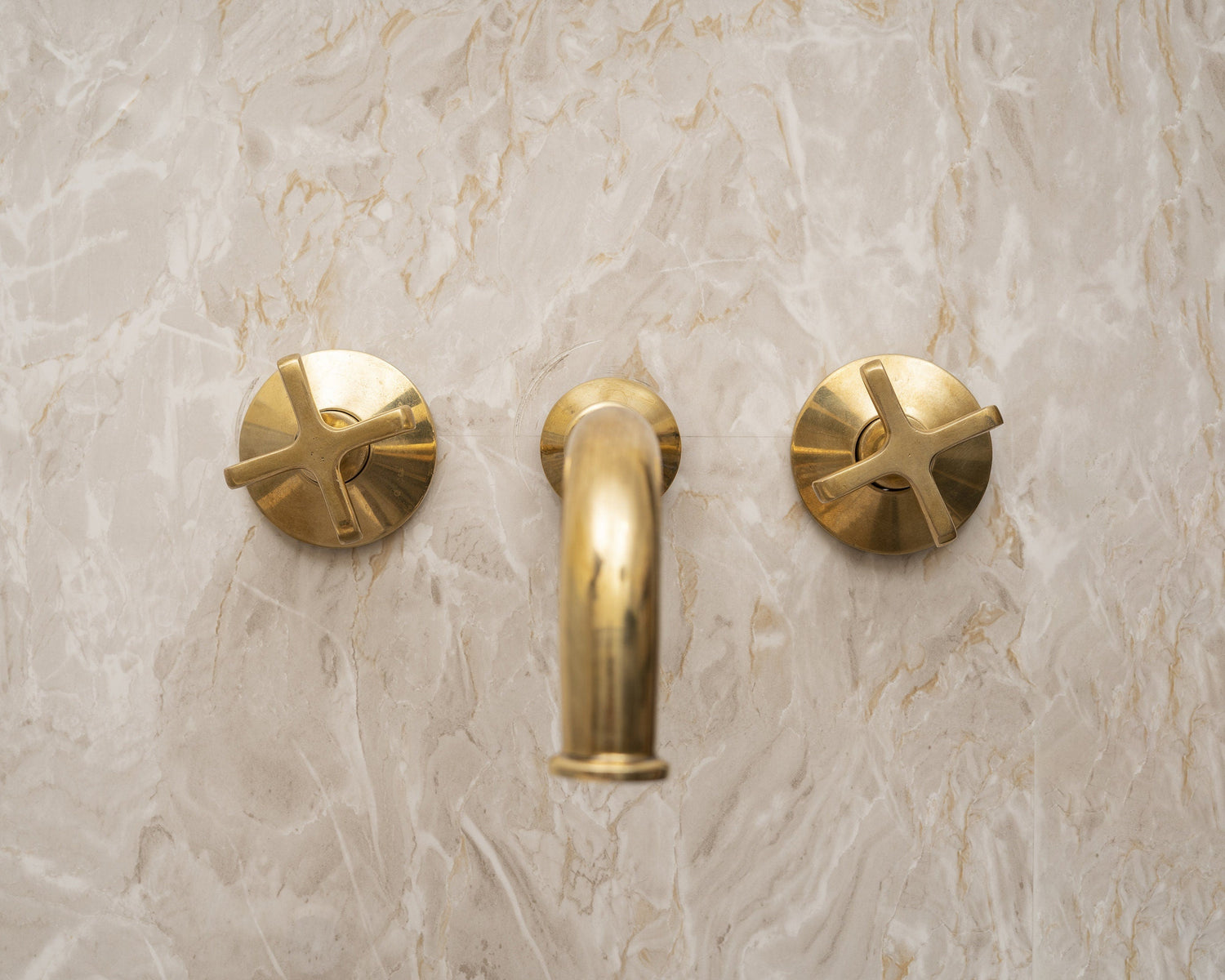 Unlacquered Brass Bathroom Sink Faucet, Solid brass Wall Mounted Faucet, Bathroom Vanity Faucet With Rough in Valve