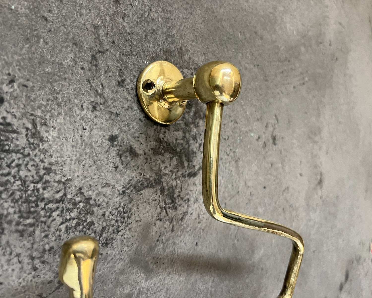 Solid Brass Wall Mount Toilet Paper Holder – Unlacquered Handmade Bathroom Fixture