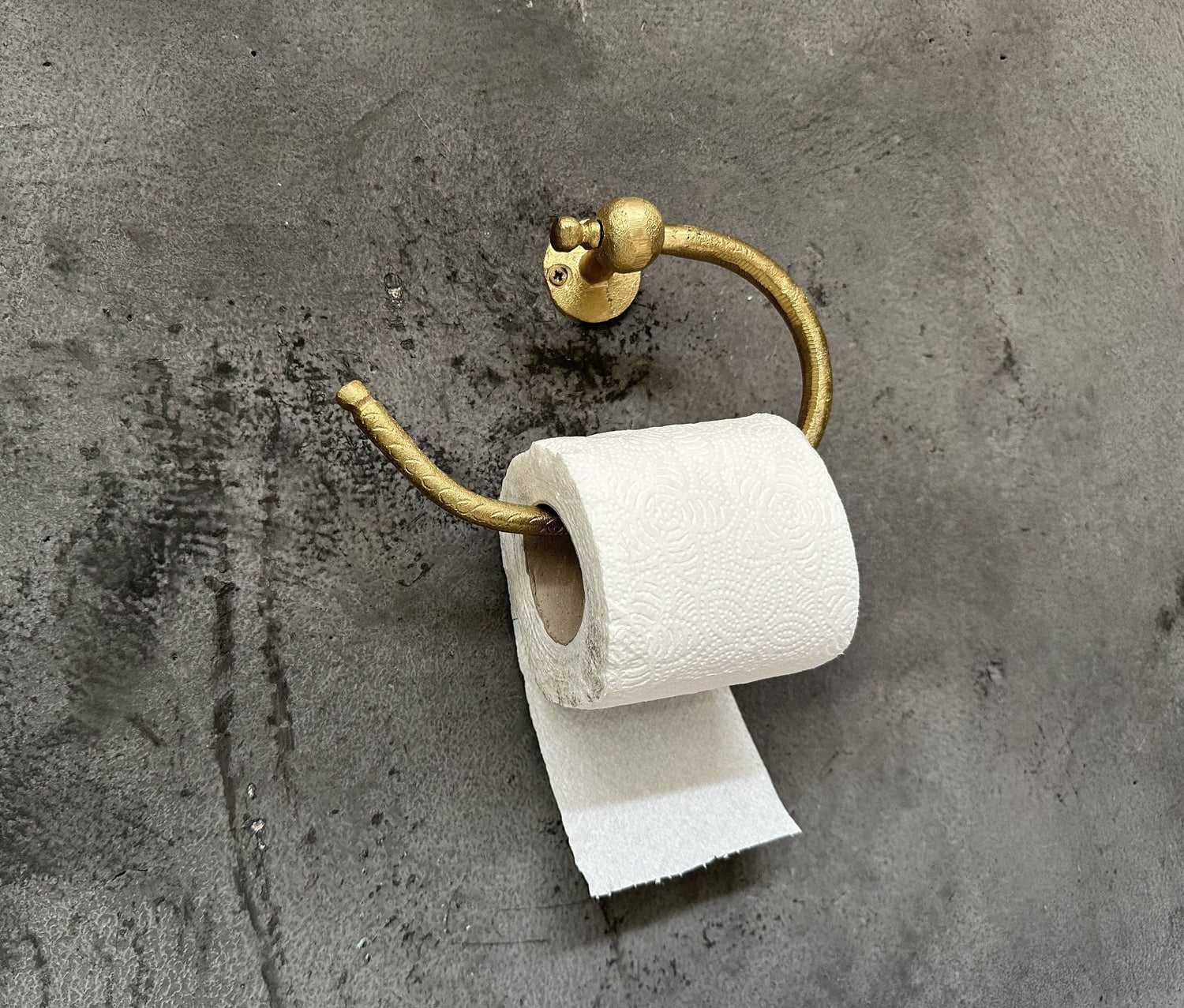Solid Brass Toilet Paper Holder – Handcrafted Wall Mount