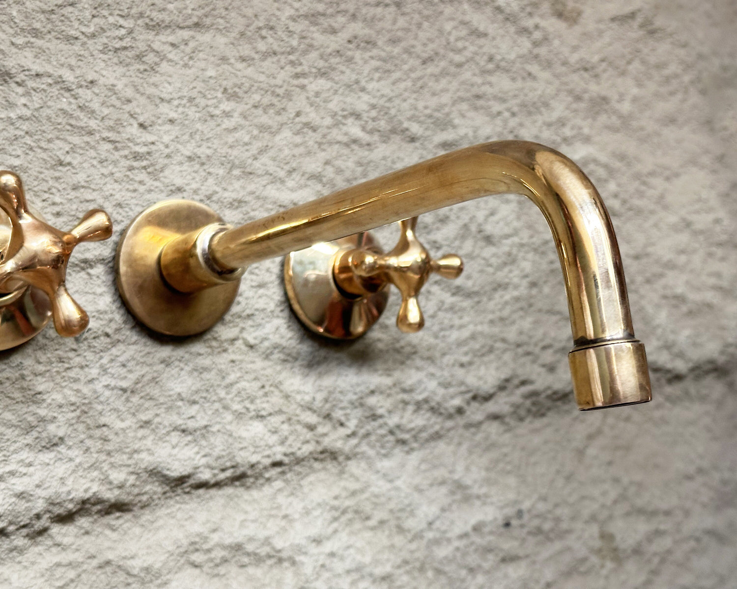 Brass Wall Mount Faucet – Unlacquered Bathroom Tap