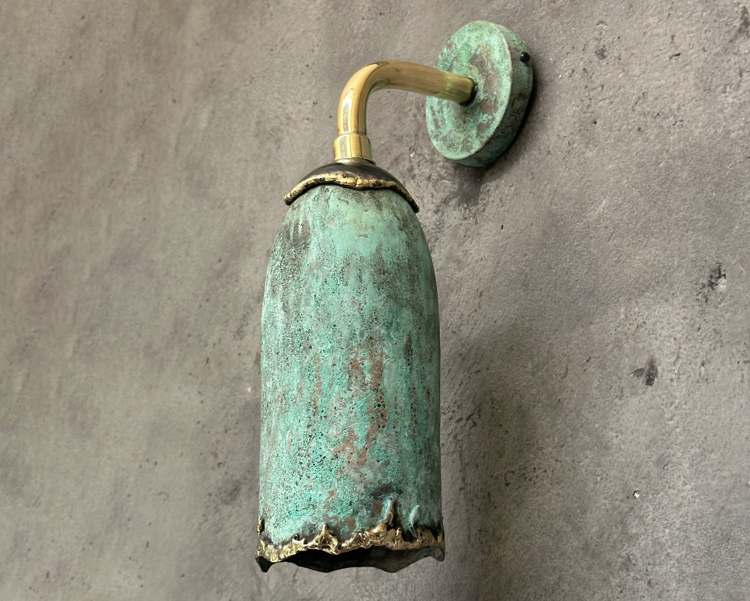 Outdoor Copper Scone Light, Green Patina Wall Pendant Light